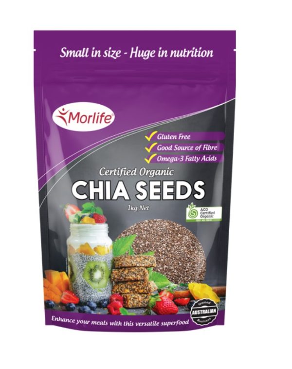 Morlife Certified Organic Chia Seeds (1kg)